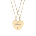 Engravable Broken Heart Necklace Set — 'Always' Split Pendant for Best Friends & Couples